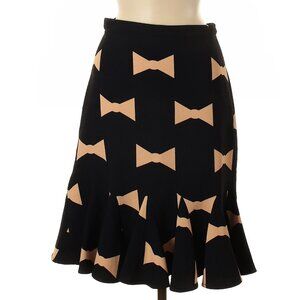 Excellent condition Eva Franco Navy and Tan Bow skirt size 6